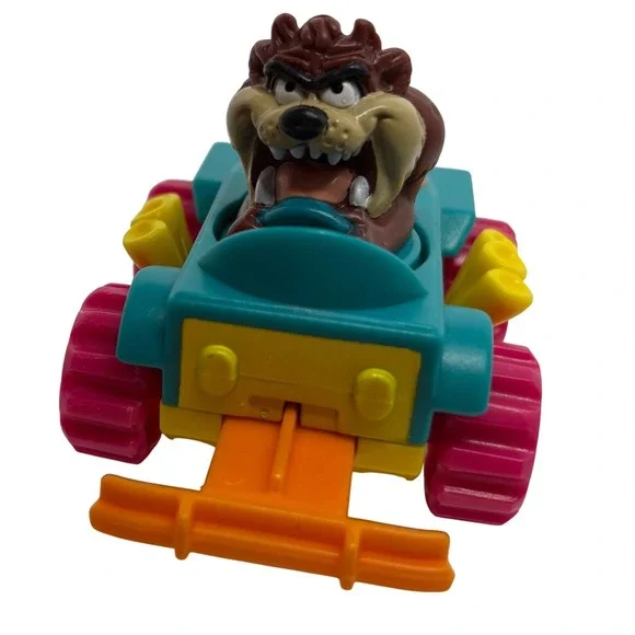 Warner Bros Taz Car Toy 1992 Looney Tunes‎ Pull Back Racer head spins Tasmanian