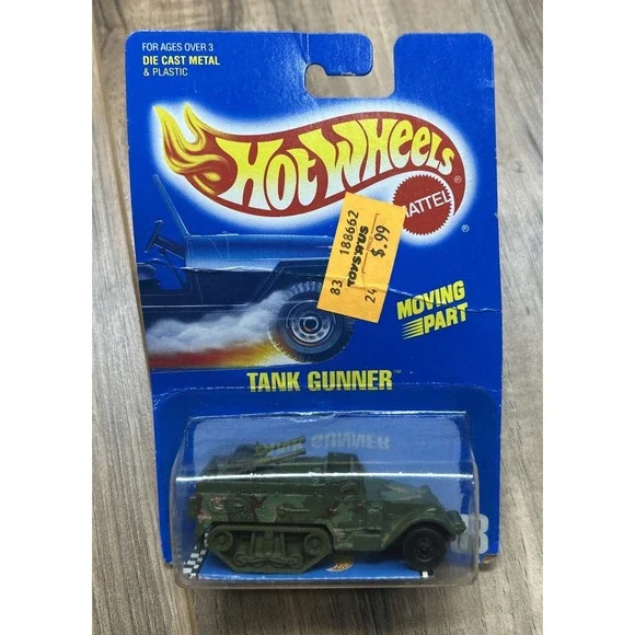 Hot Wheels 1989 Tank Gunner #83 – Rare Blue‎ Card Military Vehicle