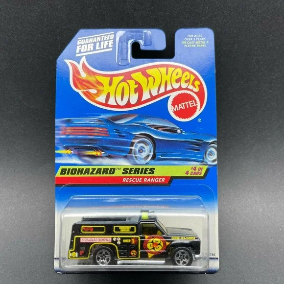 Hot Wheels Biohazard‎ Series Rescue Ranger Truck Black 5 Spoke Diecast 1/64 #720