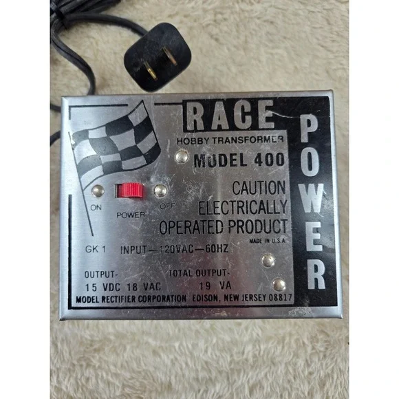 Race Power Hobby Transformer Model 400‎ Vintage Slot Car Train Power Supply