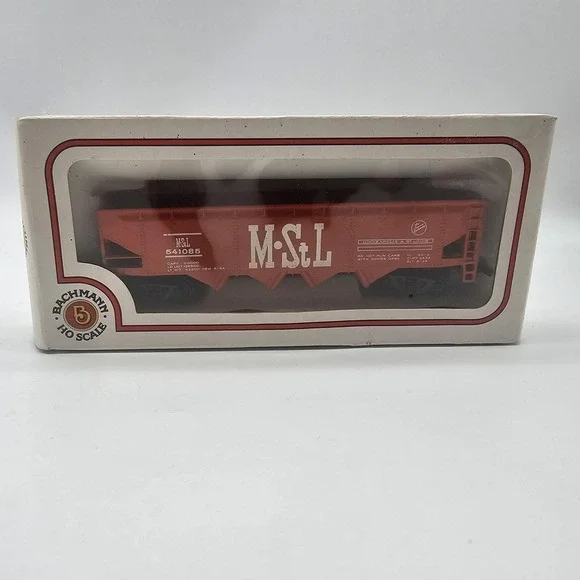 Bachmann HO‎ Scale MStL Quad Ore Hopper Freight Train Car Red Vintage 43-1006-46