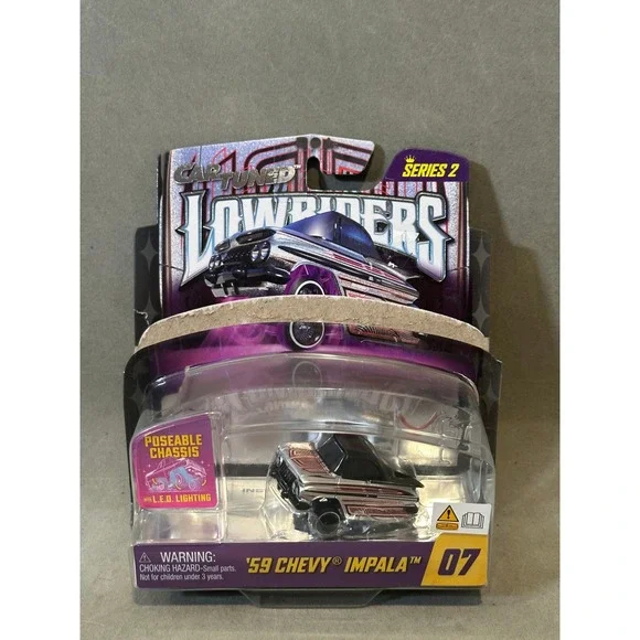 Cartuned Lowriders Series 2‎ 59 Chevy Impala 07 MGA Diecast LED Light Poseable
