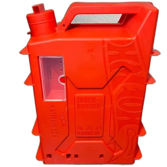 Red Hot Wheels Track Builder Case Storage Box Gas / Fuel Can Container + 1 Track