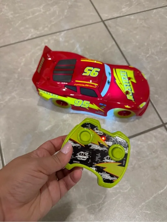 Disney Lightning McQueen RC Race Car in Red and Yellow-Green