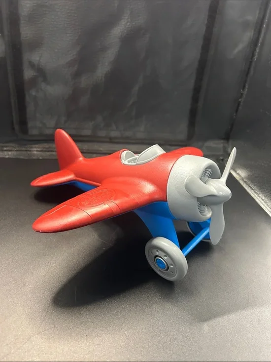Red and Blue Kids Toy Airplane with Gray Propeller