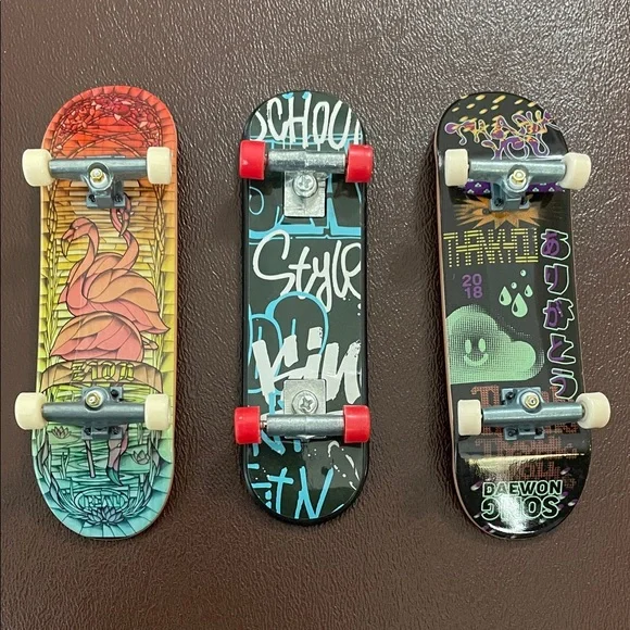 3 Colorful Fingerboard Skateboards by Tony Hawk