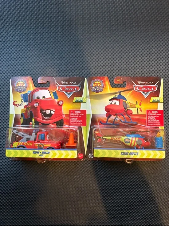 Disney Pixar Cars Red Rescue Vehicle Toy Set - Mater & Kathy Copter 2026