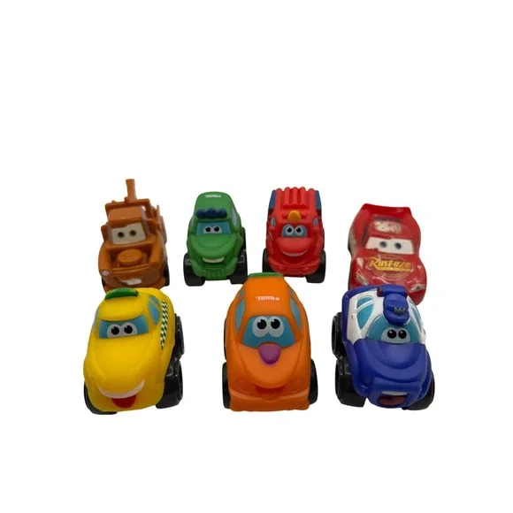 Lot of 7 Disney Pixar Cars Lightning McQueen Mater and‎ Tonka Chuck & Friends