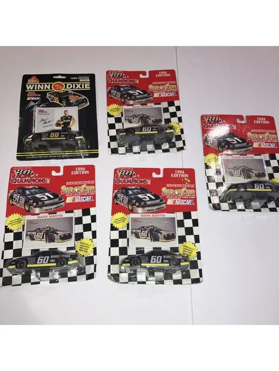 LOT Of 5 VINTAGE 1994-95 NASCAR RACING CHAMPIONS CARS MARK MARTIN 1:43 SCALE NEW