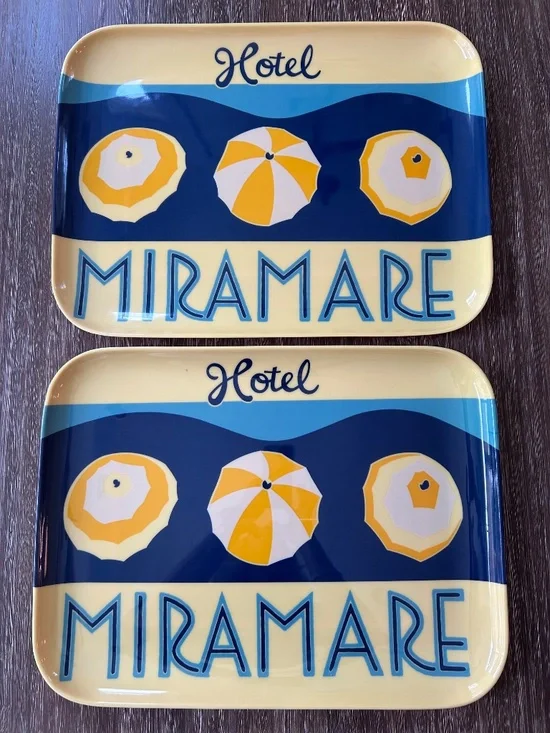 POTTERY BARN Set of 2 Melamine Serving Trays 