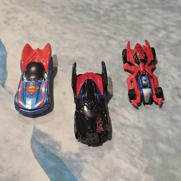Mattel DC Comics Superman Batman Batmobile Diecast Cars Lot of 3