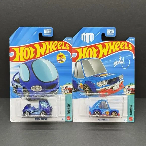 Hot Wheels 142 Mazda RX-3 & 143 Deora Too'nd Diecast Cars Tooned Carded