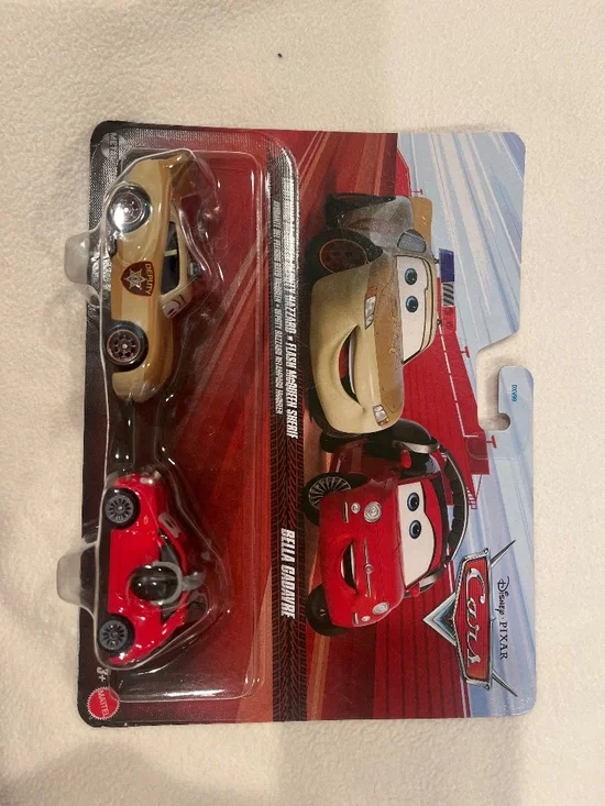 Pixar Cars- Lightning McQueen Deputy Hazzard and Bella Cadavre