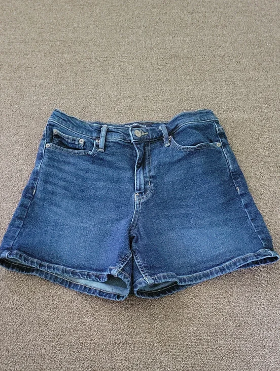Calvin Klein Jeans Women's Dark Blue High Rise Denim Shorts Size 8