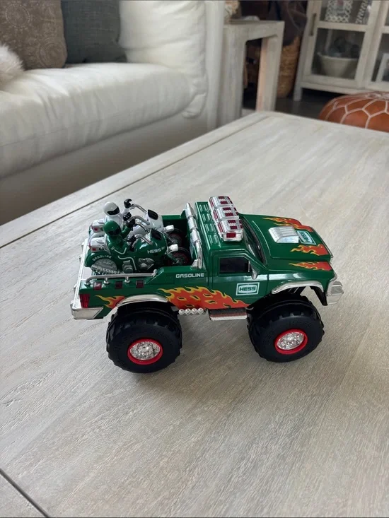 Hess Green Flame Monster Truck Toy - Kids Vehicle Playset