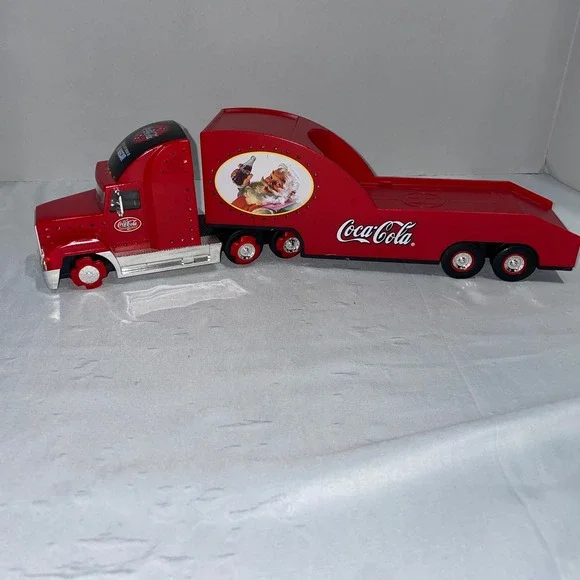 Coca-Cola NASCAR Semi Truck Trailer Santa Claus Red Diecast Hauler COKE 02