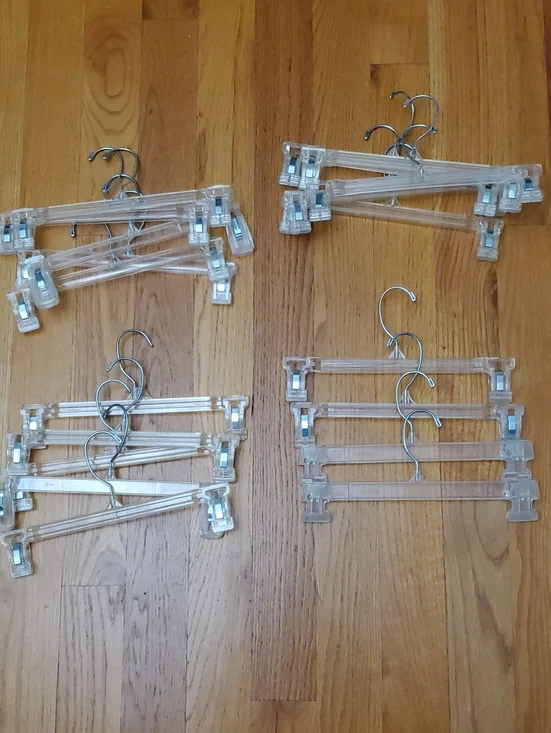Lot 19 Clear Plastic Clip Vintage Hangers