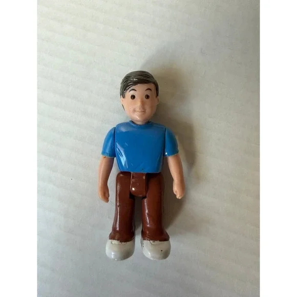 Fisher Price Loving Family Dad Figure Blue Shirt Brown Pants Vintage Dollhouse