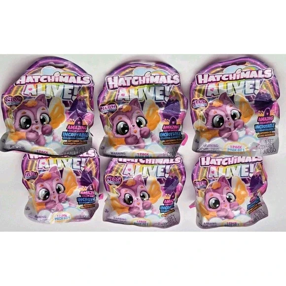 Hatchimals Alive Neon Rainbow Surprise Eggs Interactive Toy New Sealed Lot of‎ 6