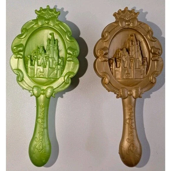 Disney Parks Princess Hair Brush  Doll Lot of 2 – Green & Gold
