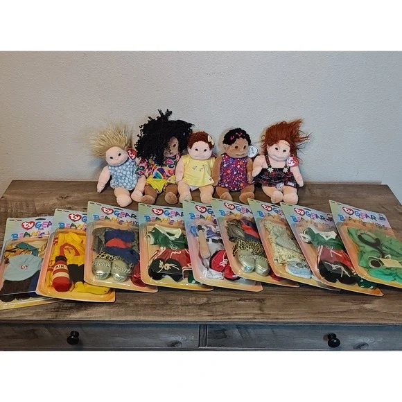 Ty Beanie Kids Plush Doll Lot 5 Dolls 9 Ty Gear Outfits Kids 10