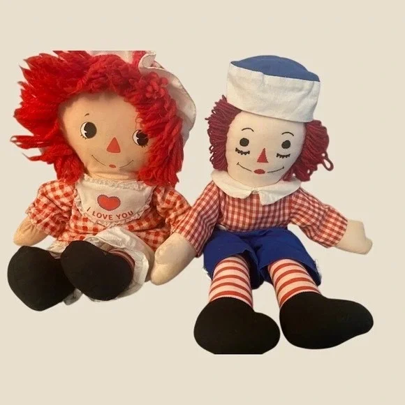 Knickerbocker Bedtime Raggedy Ann & Andy Vintage Doll SET OF 2