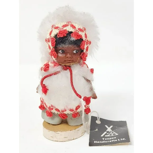 Vintage Teepee Handcrafts Limited Made In Canada Eskimo‎ Doll