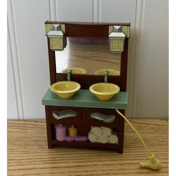 Mattel Fisher Price Loving Family Bathroom Sink‎ Vanity Doll House Furniture