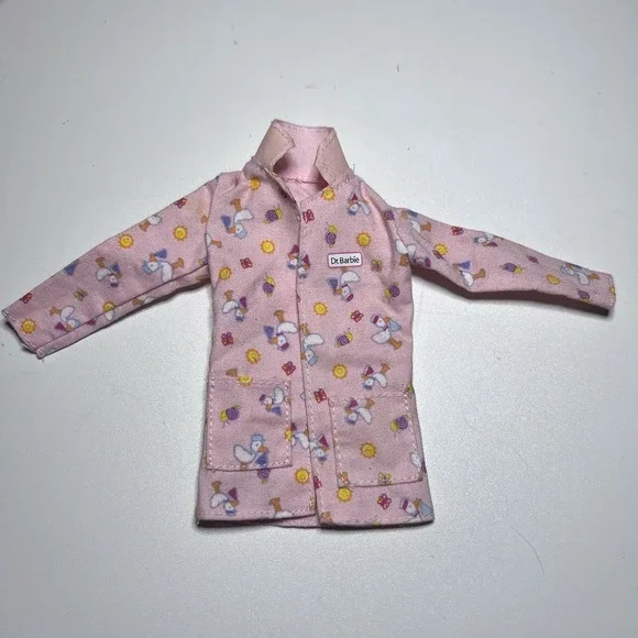 Vtg 2002‎ Mattel Barbie Happy Family Baby Doctor Pink Patterned Jacket