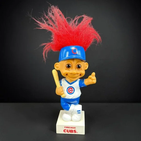1992 Russ Chicago Cubs MLB Troll Doll Figure Red Hair Baseball 10in Bobble Head