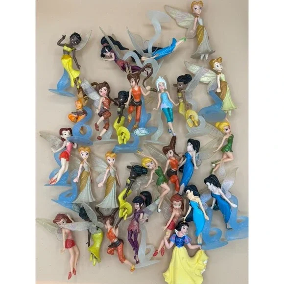 Disney Fairies Pixie Hollow Figure Lot of 27 Tinker Bell Queen Clarion Fawn