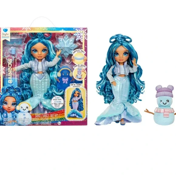 Rainbow High Winter Wonderland Skyler  Blue 11” Fashion Doll with Magic Snow NWT