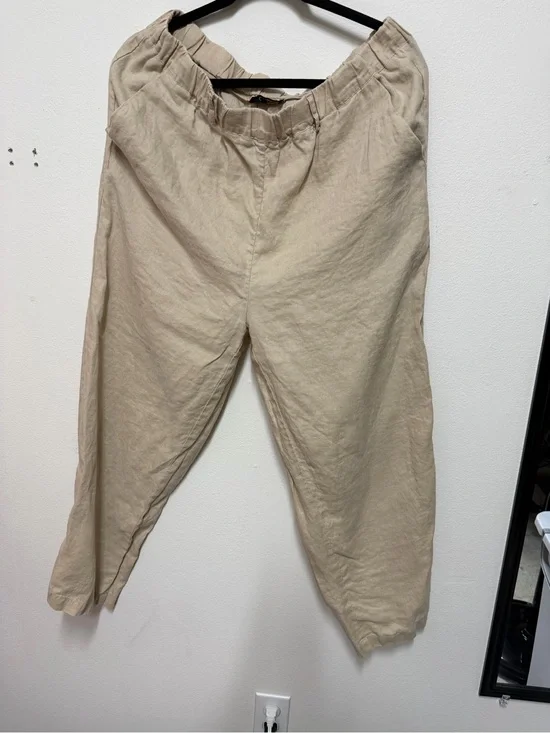 2 Pairs of Quince Relaxed Elastic Waist Linen Pants