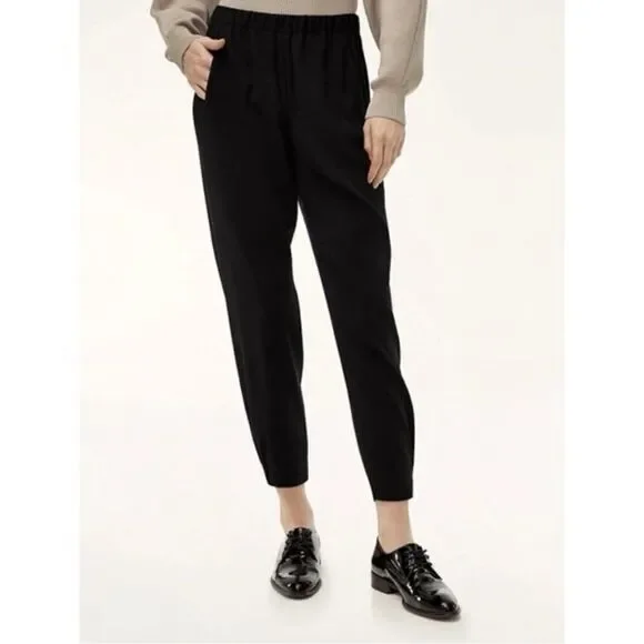 Aritzia babaton dexter linen blend tapered pant black