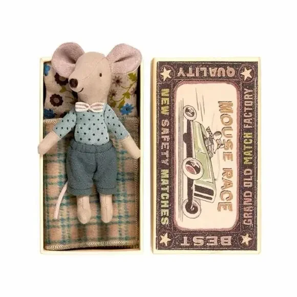 Maileg Spring Big Brother Mouse in Matchbox RARE Brand New In Box!