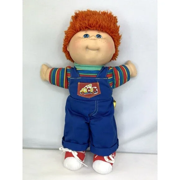 First Edition Cabbage Patch CPK Boy Red Hair Blue Eyes Freckles Overalls 1990