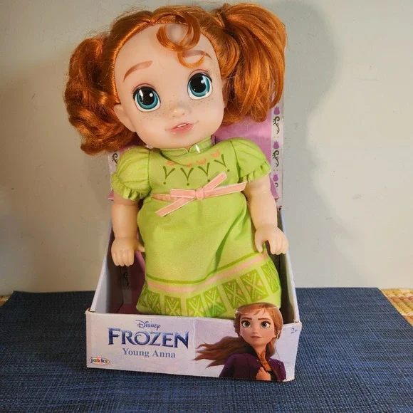 Disney Frozen Young Anna Doll Jakks Pacific Toddler Soft Body Red Hair w Box