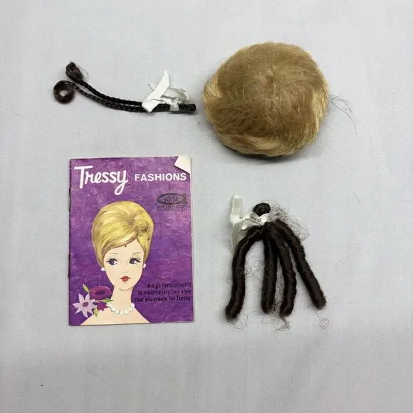 Vtg 1960s Tressy Doll Hair Attachments Wig Pieces & Fashion Booklet Am Character