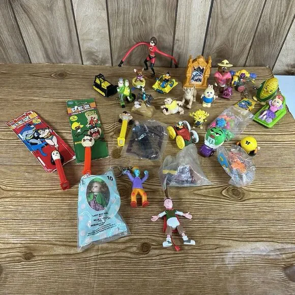 Vintage 1990's McDonalds Burger King Fast Food Toys Lot‎ Of 30 Happy Meal Toys