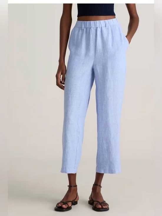 Quince 100% European Linen Pants in French Blue , Large