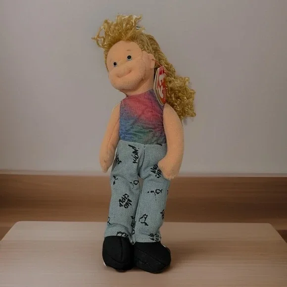 Ty Teanie Beanie Boppers Paula Plappertasche Plush Doll Blue Pants 2002