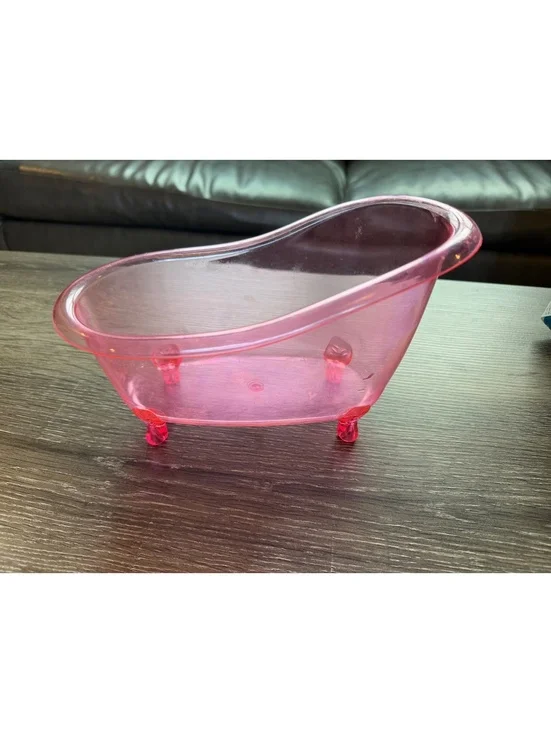 Pink Doll Bathtub Replacement Tub Accessory Plastic Claw Foot Bath 8” Furniture