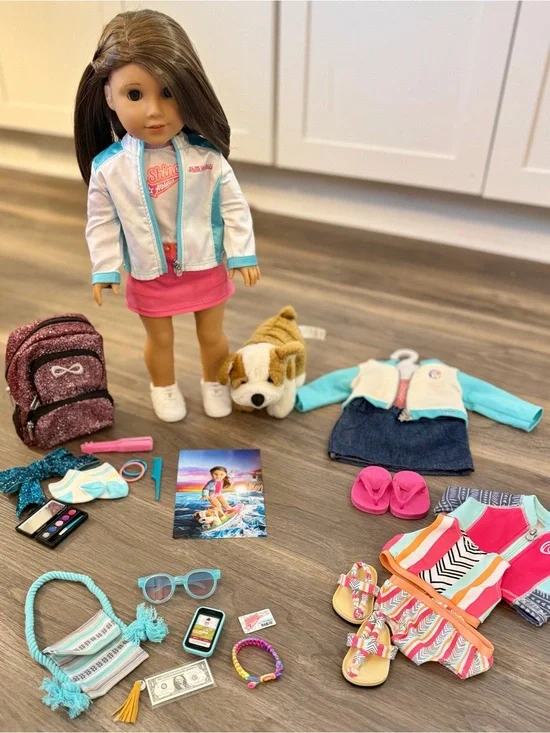 American Girl Joss Kendrick GOTY 2020 Doll Hearing Aid Cheer Surf Bundle