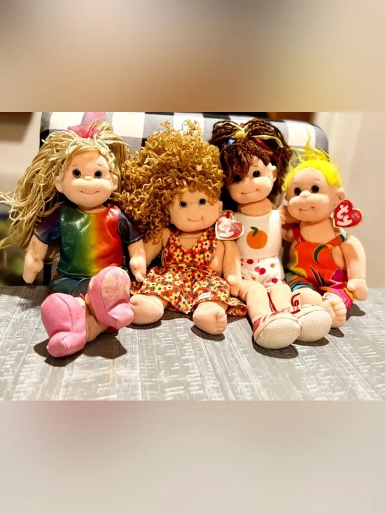 Vintage 90s Ty Beanie Kids Plush Doll Lot of 4