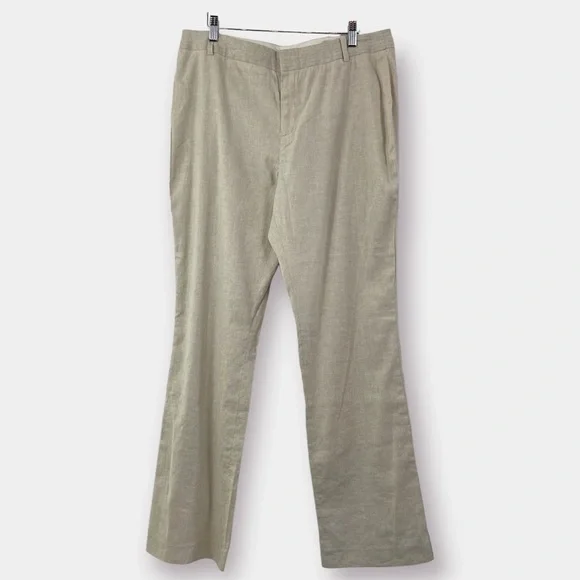 NEW Banana Republic Linen Pants Cream Natural Contour Fit Stretch High …