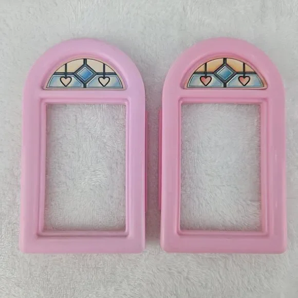 Fisher Price Loving Family Grand Dollhouse 1997 Replacement Arched Windows Pair