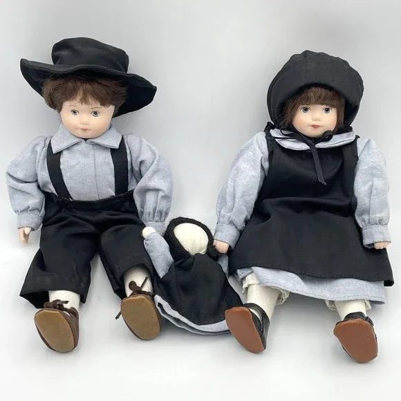 Artisan Way Amish‎ Doll Set Of 2 Boy And Girl With Doll 10