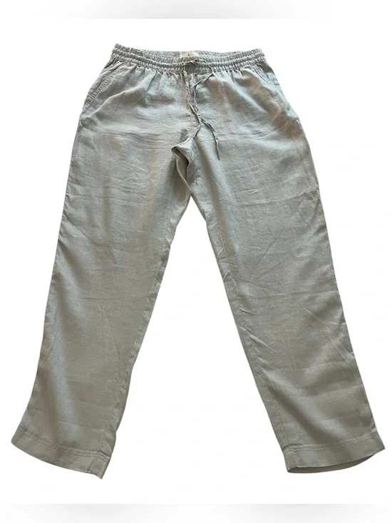 Sage green linen drawstring pants with pockets NWT size medium