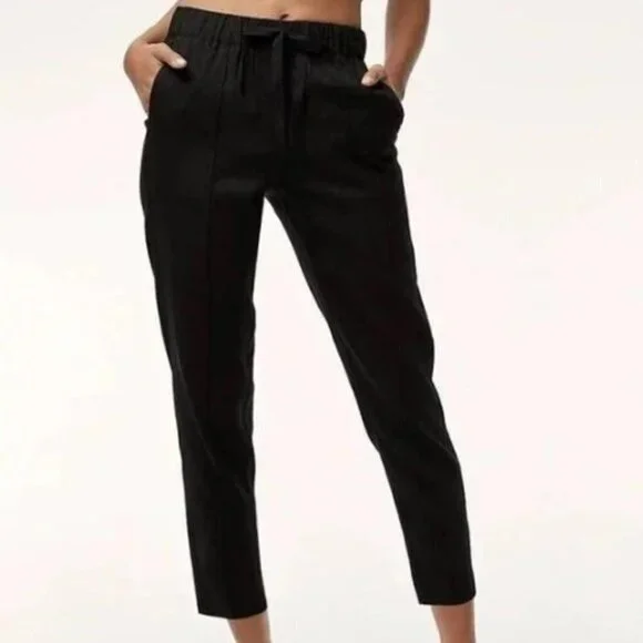 Aritzia Babaton Errol Linen Blend Drawstring Pants 16367