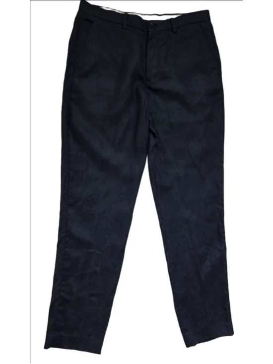 Men's ZARA Navy Linen Trousers Waist 31